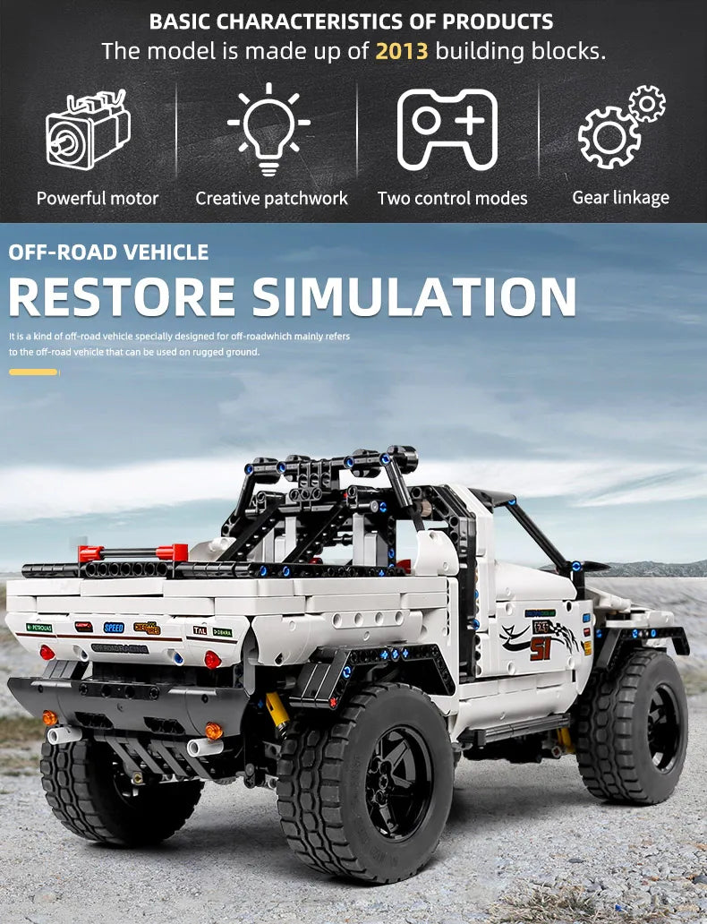 MOULD KING 18002 Technical RC Car Toys For Boys Building Blocks Remote Control Off-Road Car Terrain Climbing Buggy Truck Gifts