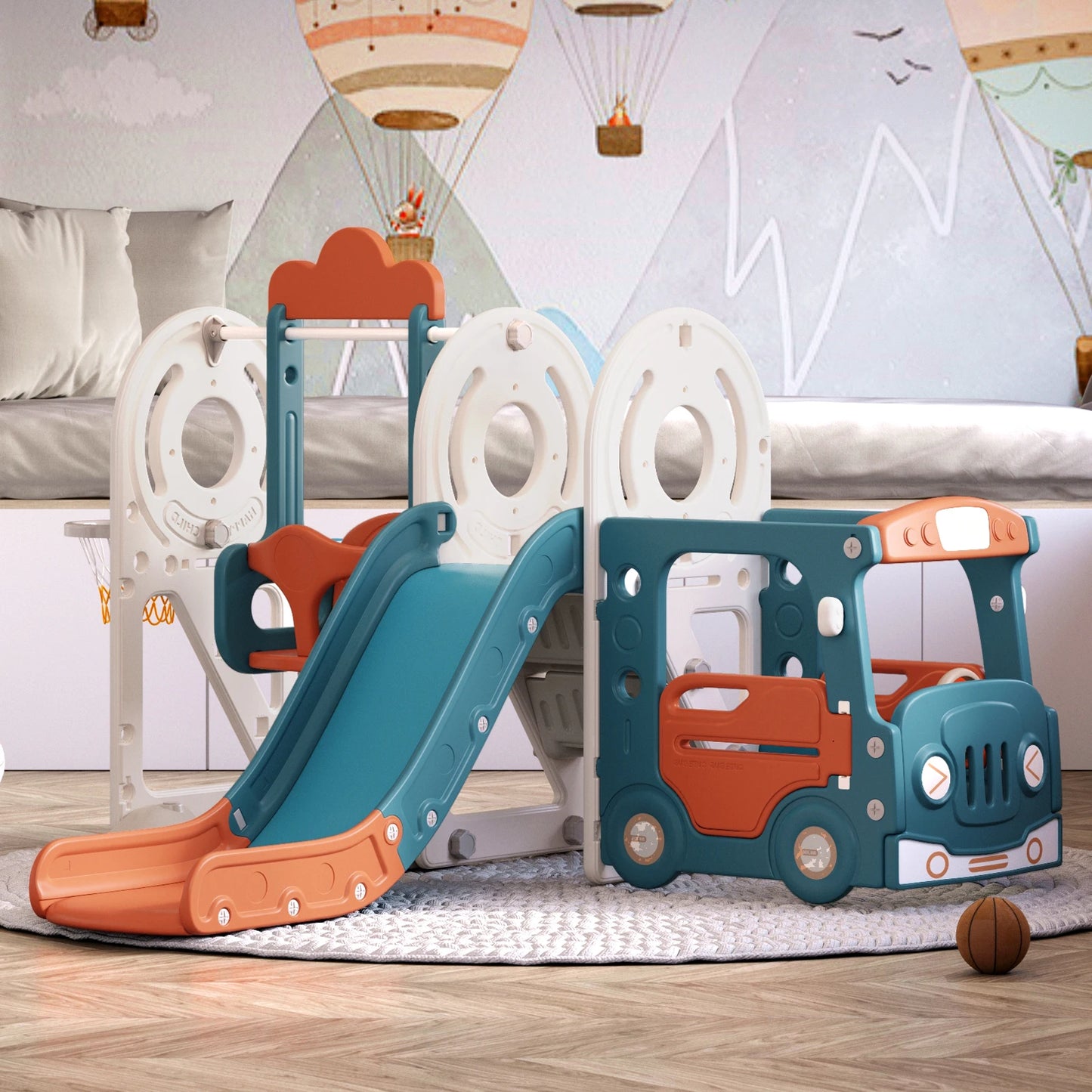 KIDkid 3-in-1 Kids Toddler Swing and Slide Set Climber Playset for Toddlers Age 3-6 Perfect for Indoor & Outdoor