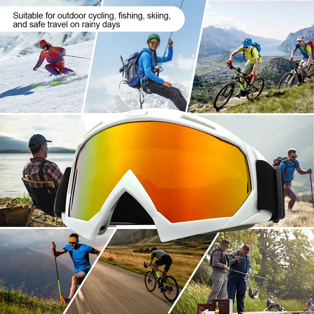 Motorcycle Glasses Windproof Snowboard Goggles Anti-Fog Cycling Sunglasses UV Protection for Winter Outdoor Sport