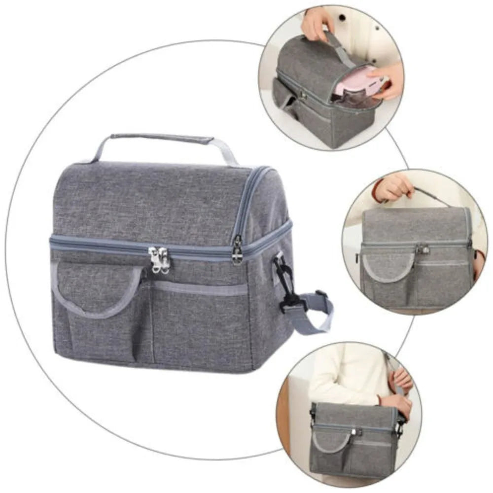 8L Thermal Insulated Cool Bag Picnic Adult Kids Food Storage Lunch Box