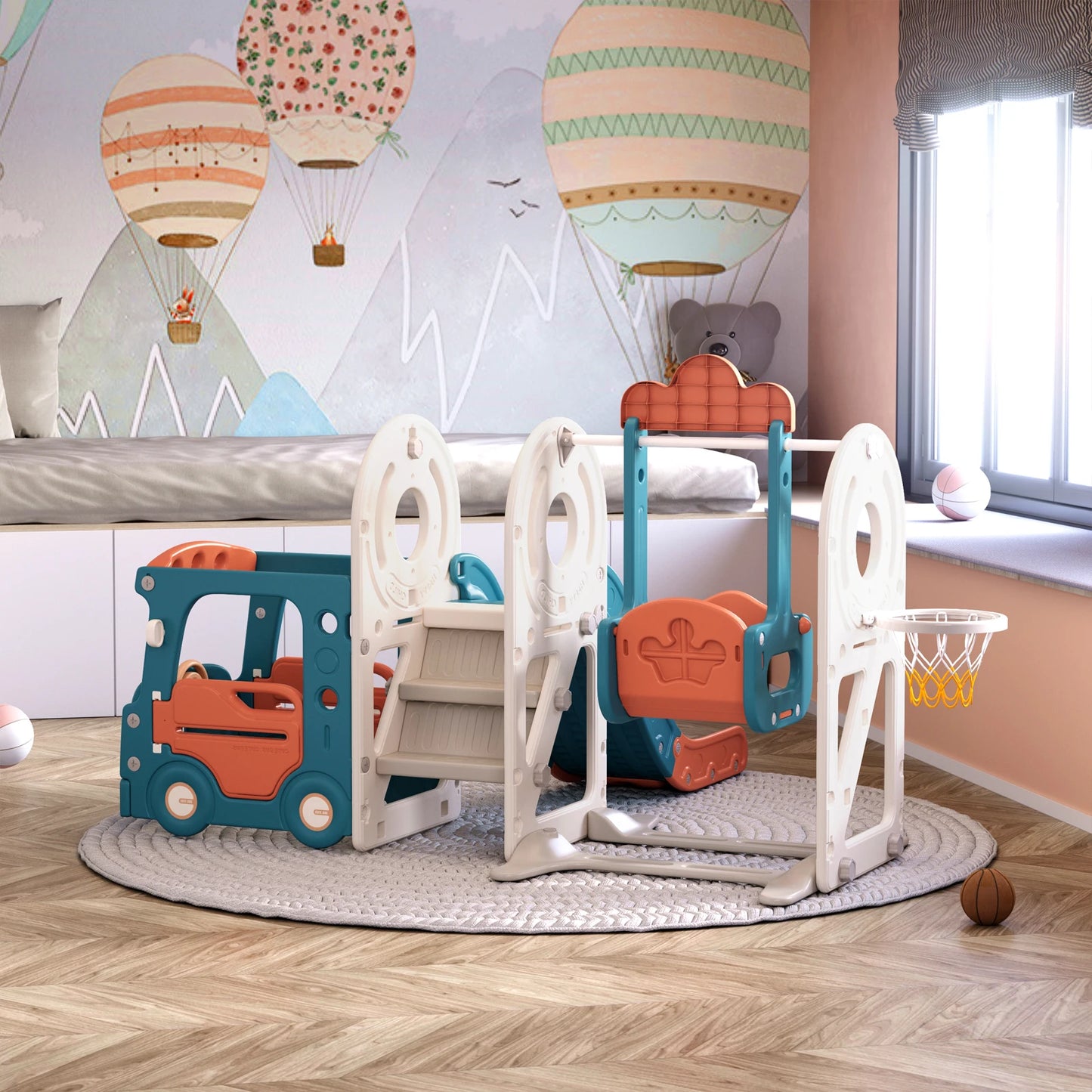 KIDkid 3-in-1 Kids Toddler Swing and Slide Set Climber Playset for Toddlers Age 3-6 Perfect for Indoor & Outdoor