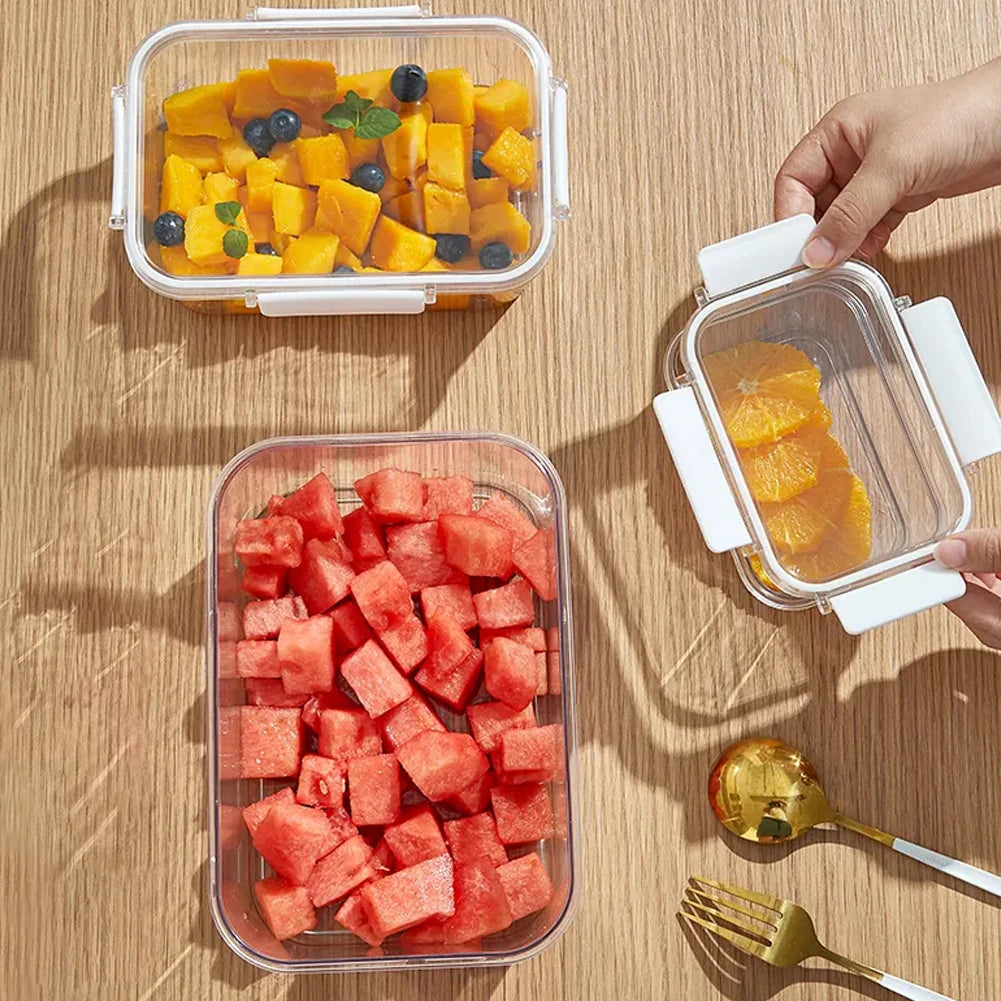 Livingandhome 3Pcs Transparent Stackable Bento Lunch Box Set