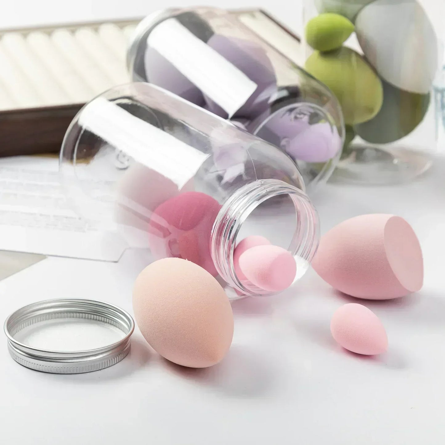 14Pcs Makeup Sponge Cosmetic Puff Foundation Sponges Blender Beauty Egg Powder Puffs Make Up Accessories Women Makeup Tools