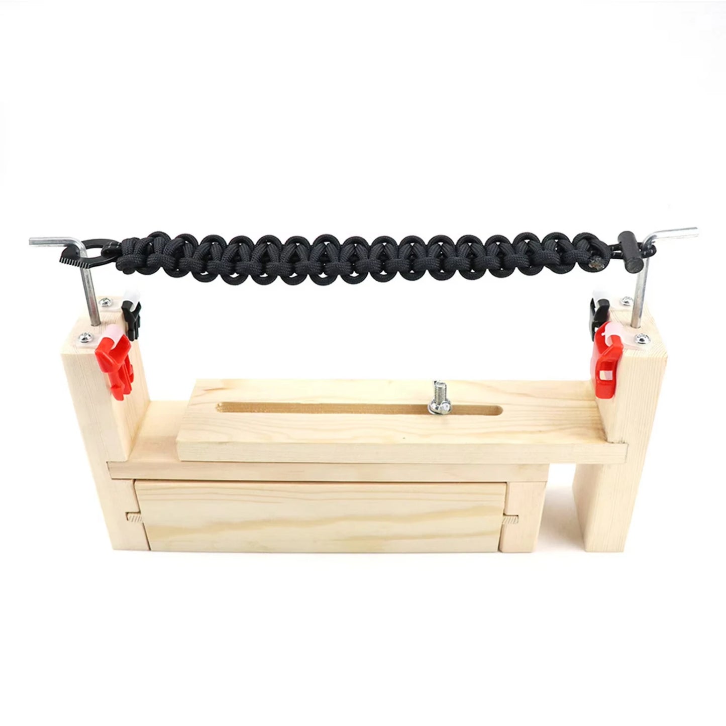 Bracelet Woven Workbench Length Adjustable 7.8-13.8 Inches Manual Wooden Paracord Jigs Set DIY Tool Rope Weaving Maker Platform