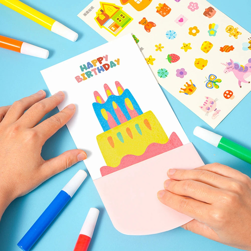 Squeegee Art Kids Paint Kit Childrens Painting Crafts Creativity Set DIY Rainbow Scratch Art Boys Girls Birthday Christmas Gifts
