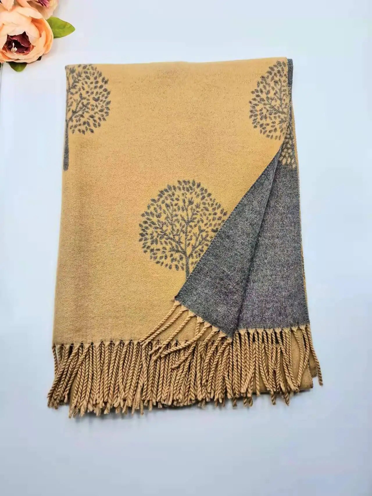 LUXURY Cotton SCARF MULBERRY TREE PRINT REVERSABLE SUPER SOFT SUMMER WINTER SPRING SCARF