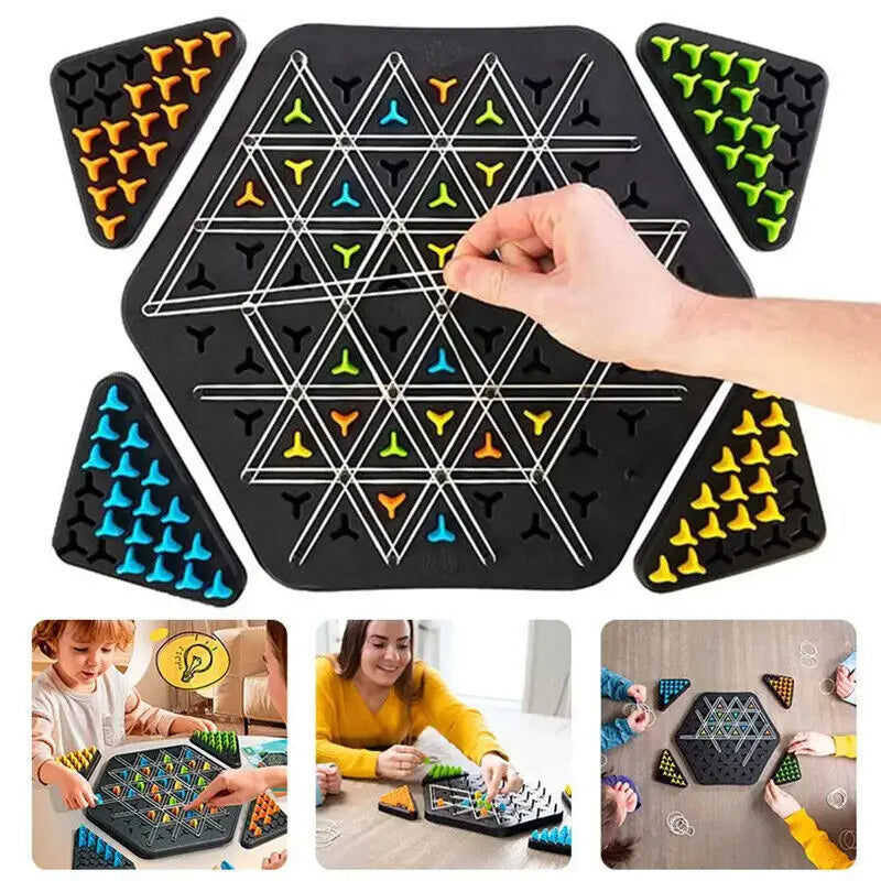 New Geometry Chain Puzzle Triangle Desktop Chess Game Thinking Toy Gift UK