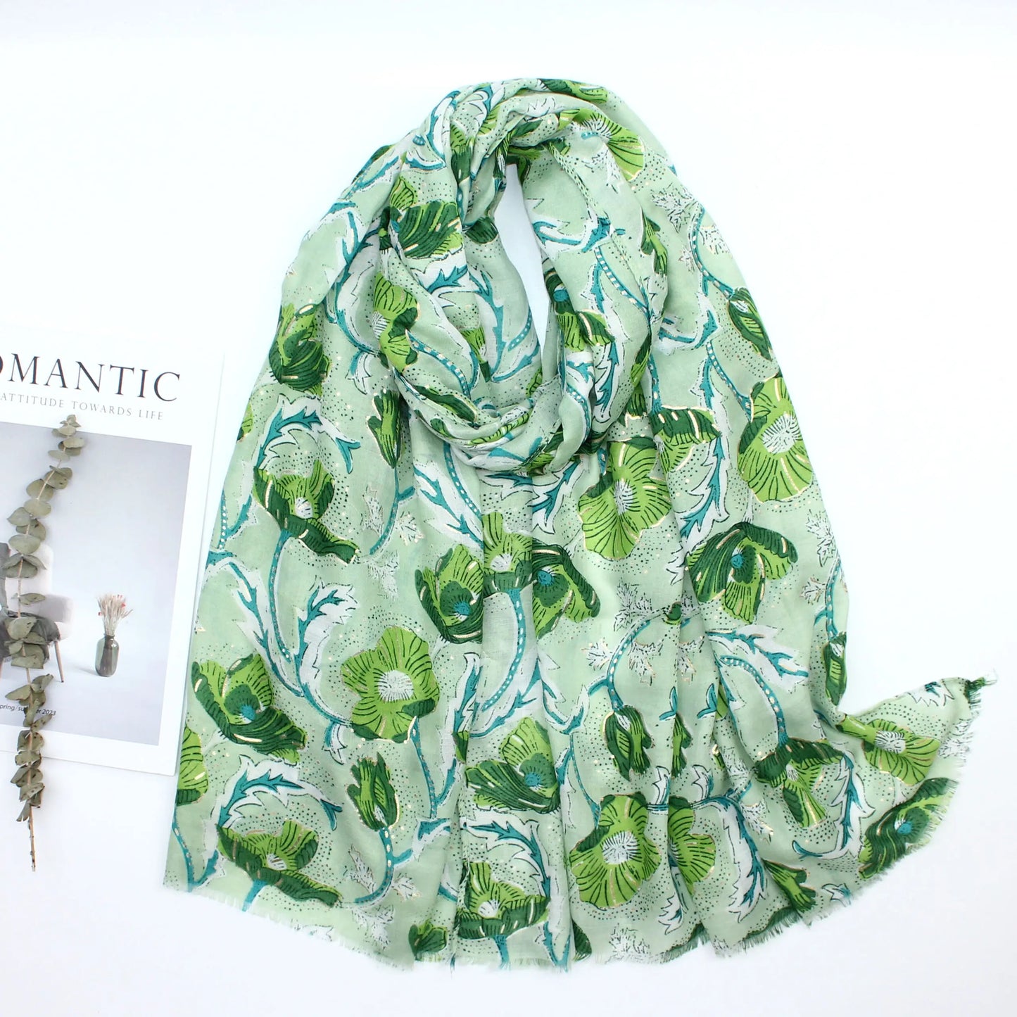 luxury Cotton Colours Poppies Scarf reversable super soft summer winter spring scarf unisex trendy premium quality scarf