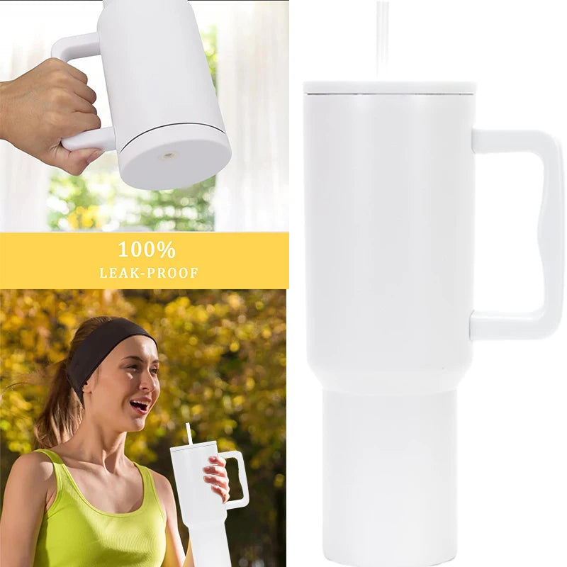 40 Oz Cup With Straw Lid Insulated Stainless Steel Water Bottle Tumbler