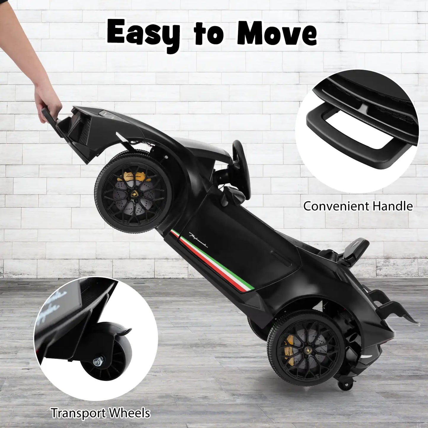 DORTALA Lamborghini Kids Ride on Car 12V Battery Powered Electric Vehicle-Black