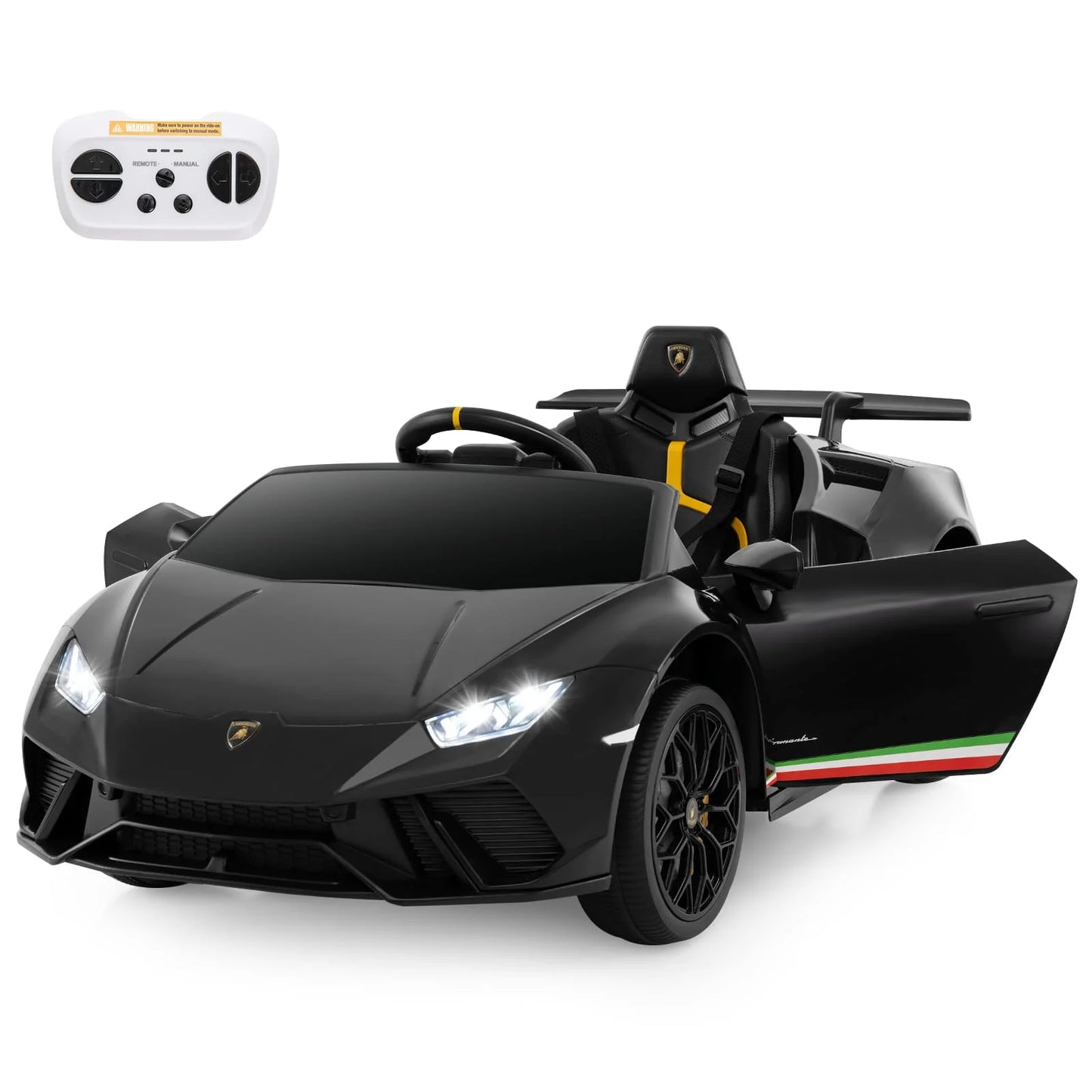 DORTALA Lamborghini Kids Ride on Car 12V Battery Powered Electric Vehicle-Black