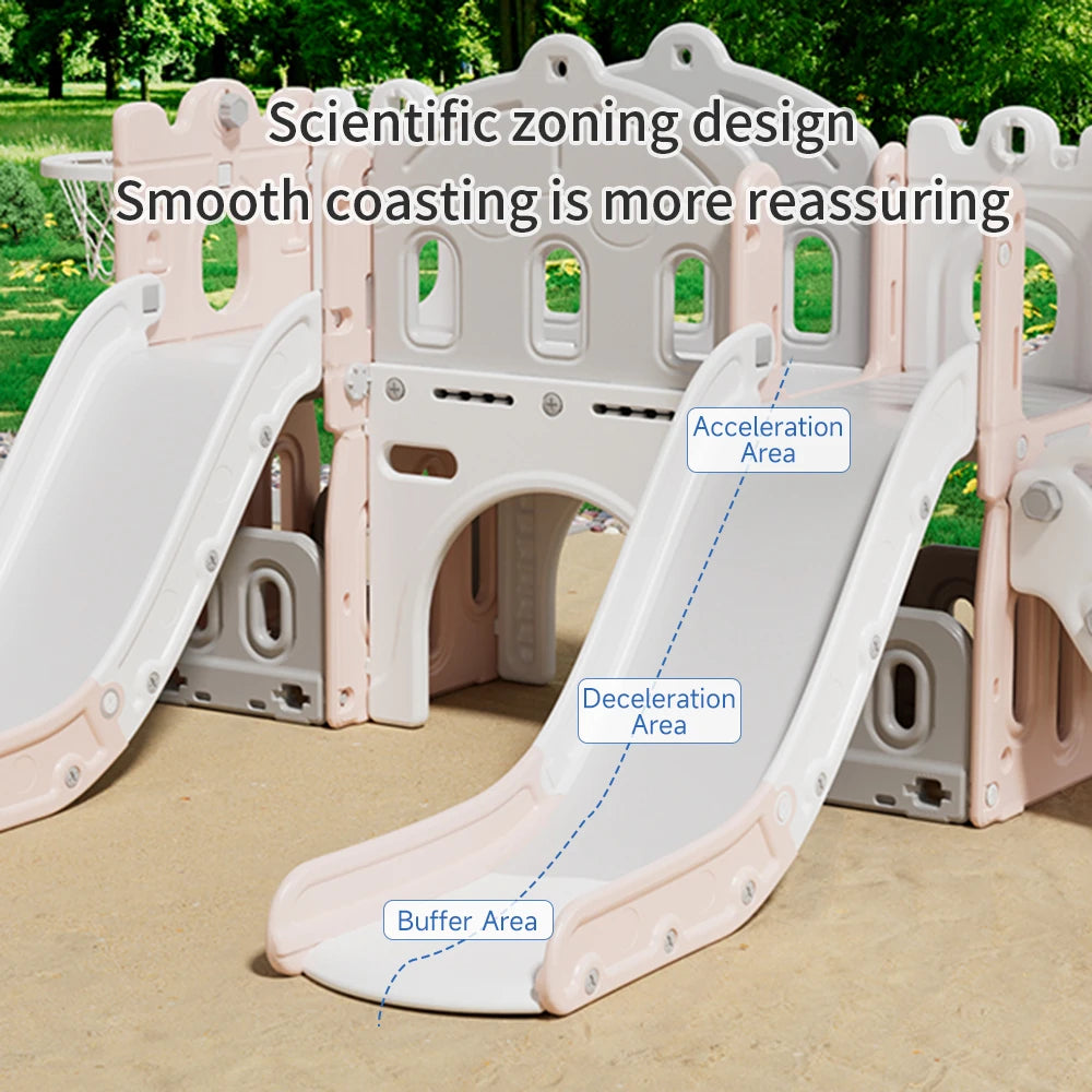 KIDkid Toddler Swing and Slide Playset with Basketball Hoops & Swing for Toddlers Age 3-6 Perfect for Indoor & Outdoor