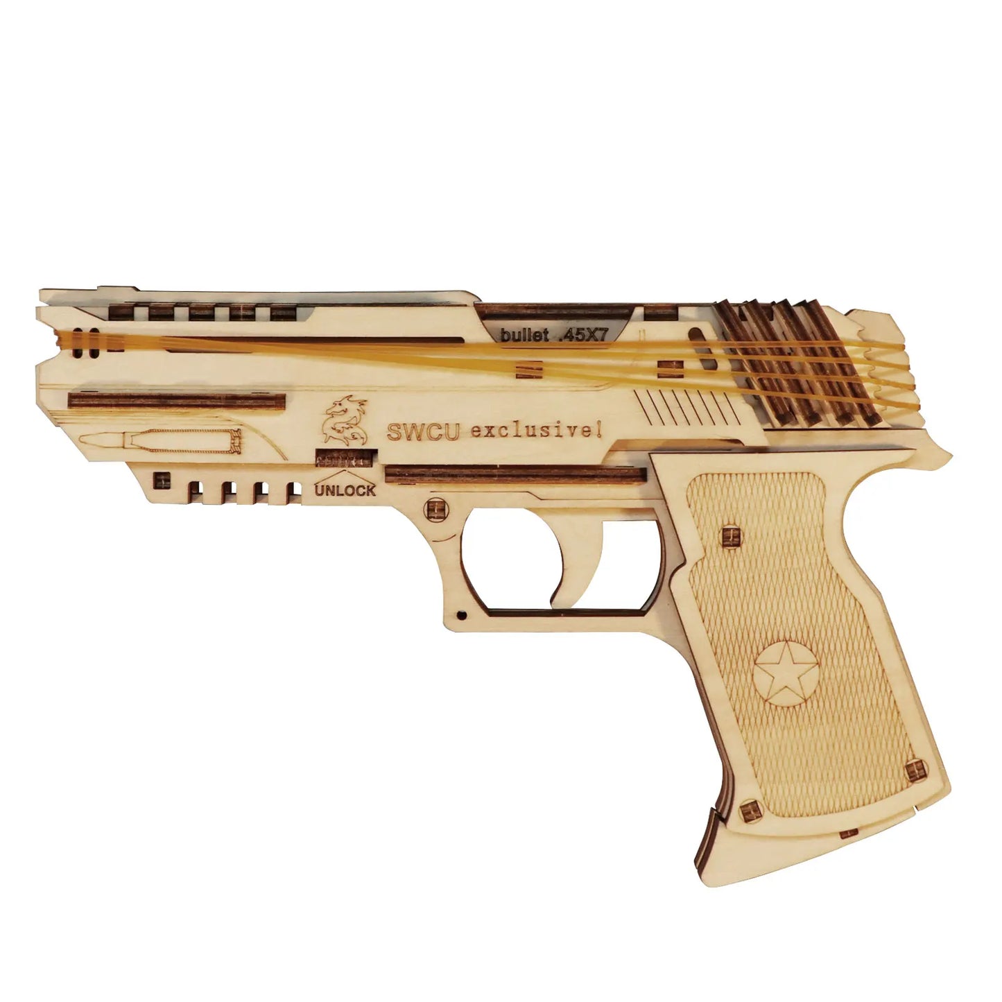 3D Wooden Puzzle Model Building Kit Mechanical Rubber Band Gun Toy DIY Brain Tearer Birthday Gift