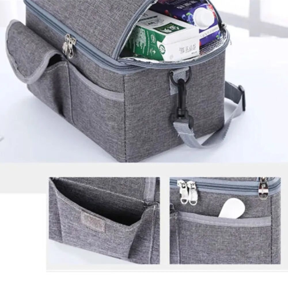 8L Thermal Insulated Cool Bag Picnic Adult Kids Food Storage Lunch Box