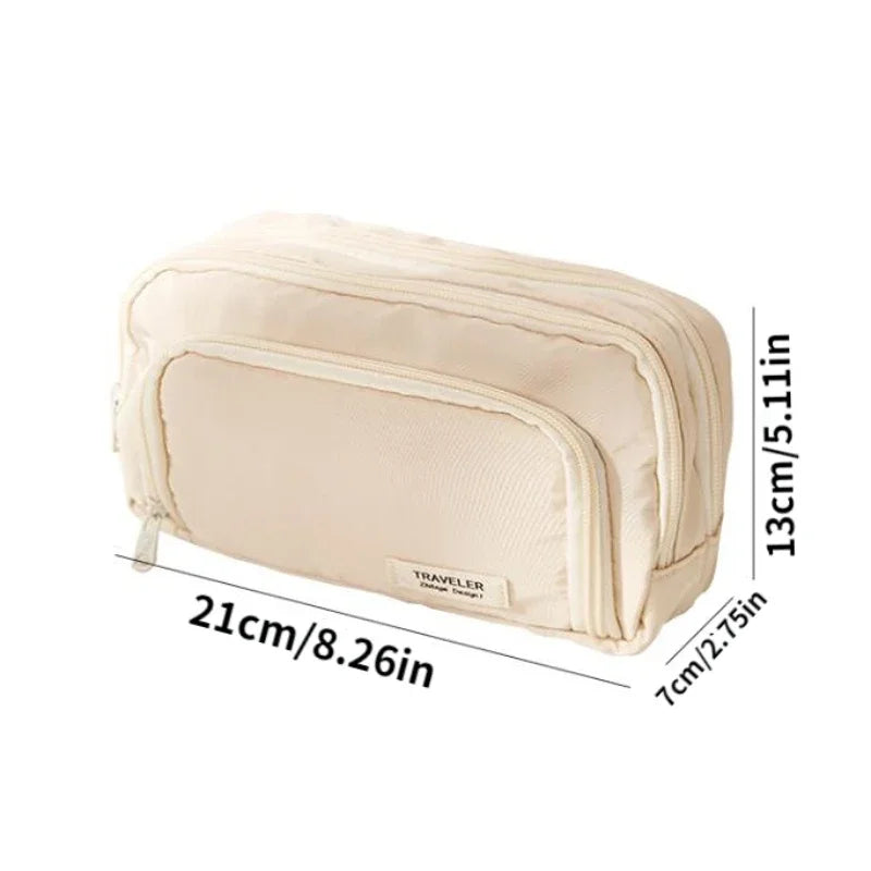 Girl Large Capacity Aesthetic Pencil Bag Zipper Pencil Pouch School Cases Cute Stationery Holder Bag Student School Supplies