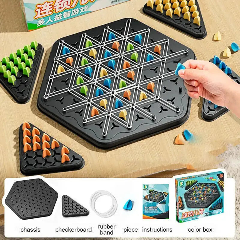 New Geometry Chain Puzzle Triangle Desktop Chess Game Thinking Toy Gift UK