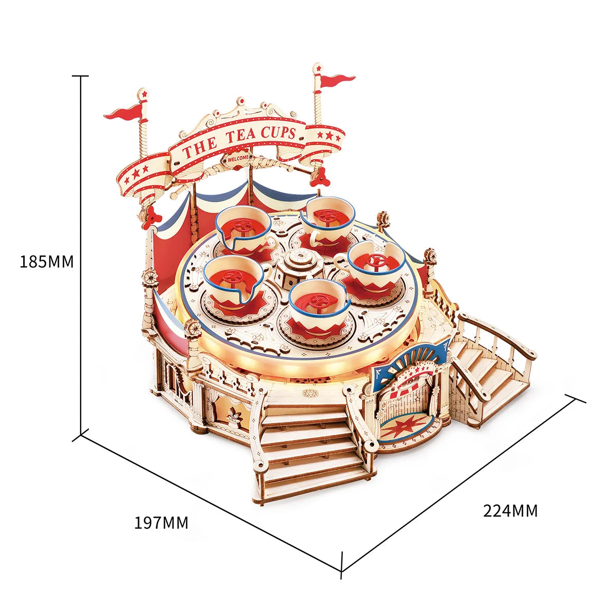 Robotime ROKR Magic Amusement Park Wooden Toys DIY Music Box Moveable 3D Wooden Puzzle for Kids Gifts for Christmas EA
