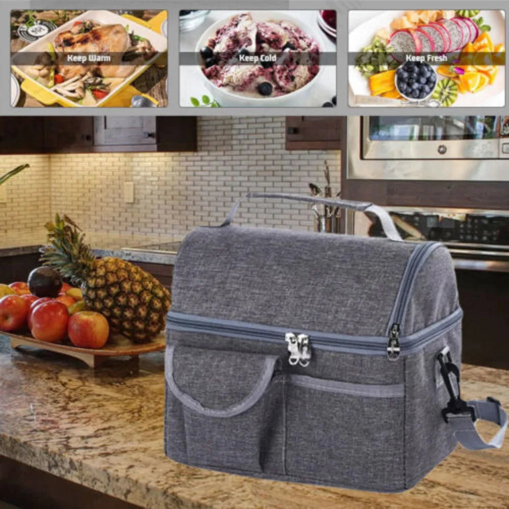 8L Thermal Insulated Cool Bag Picnic Adult Kids Food Storage Lunch Box