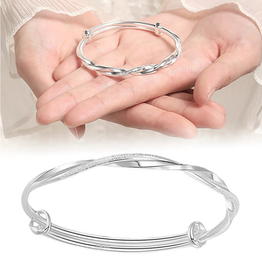 Silver Simple Cuff BraceletsWomen Jewelry, Birthday Mother's Day Gifts Girls UK