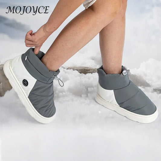 Unisex Foot Warmer Shoes with 3 Heating Levels Women Men Thermal Shoes Rechargeable Warm Snow Boots for Indoor House Home Office