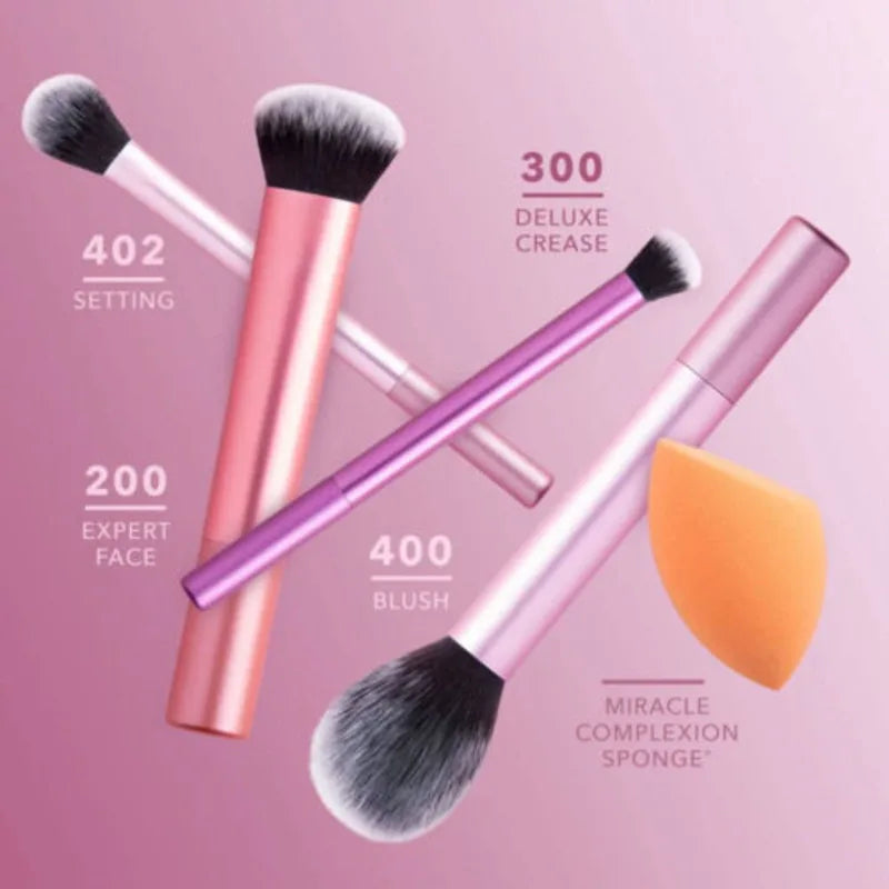 2024 Real Techniques Makeup Brushes Set Foundation Smooth Blender Sponges Puff