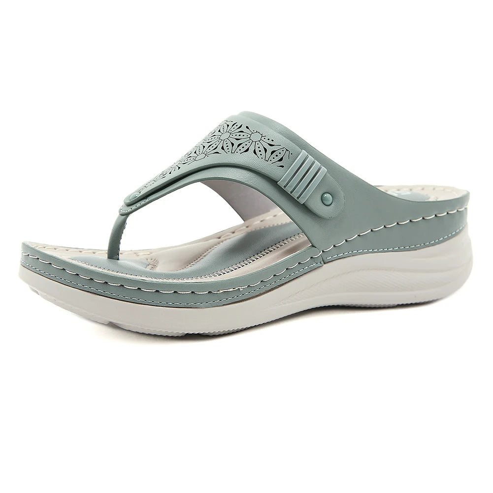 Women Orthopedic Sandals Summer Hollow Sandals Breathable Casual Wedge Sandals Non Slip Thick Sole Beach Shoes for Beach