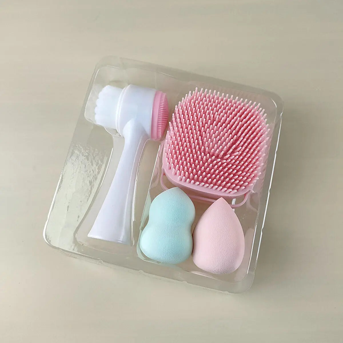 4 In 1 Facial Cleansing Brush, Mask Brush Silicone Face Scrubber