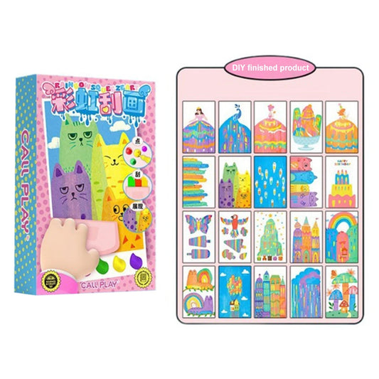 Squeegee Art Kids Paint Kit Childrens Painting Crafts Creativity Set DIY Rainbow Scratch Art Boys Girls Birthday Christmas Gifts
