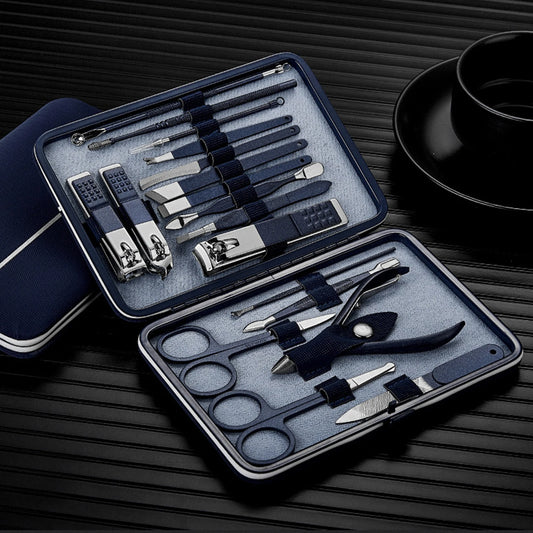 18PCS Manicure Set with Case Professional Pedicure Set Nail Clipper Stainless Steel Salon Grooming Kit Tool for Men Women Parent