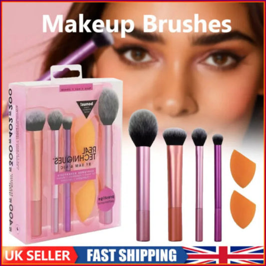2024 Real Techniques Makeup Brushes Set Foundation Smooth Blender Sponges Puff
