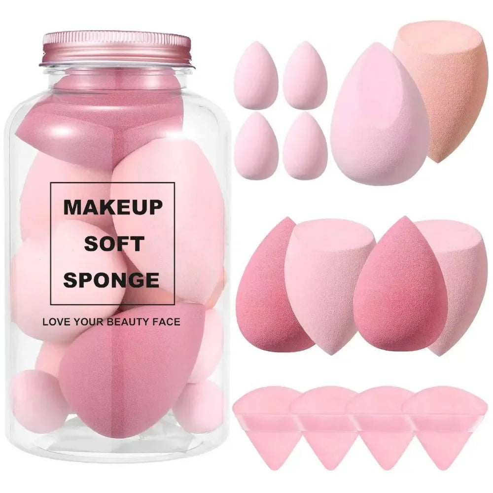 14Pcs Makeup Sponge Blender Beauty Egg with Storage Bottle Cosmetic Puff Foundation Sponges Powder Puffs Make Up Accessories