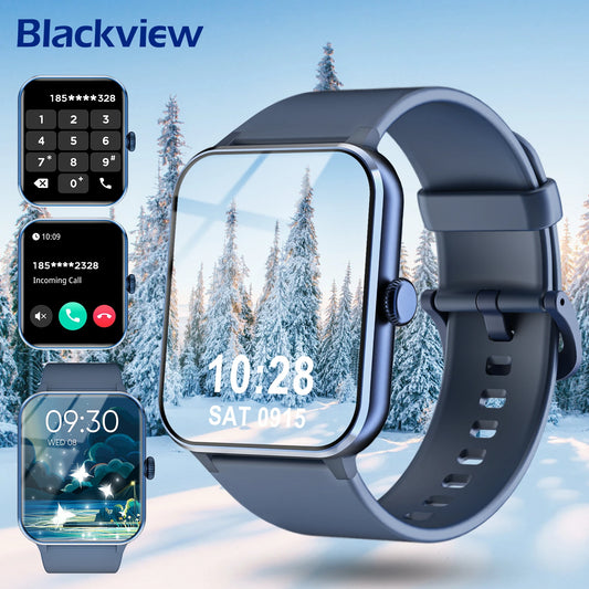 Blackview 1.85” Full Touch HD Smartwatch Bluetooth Calling Smart Watch Voice Assistant with 100+ Sports Fitness Tracking