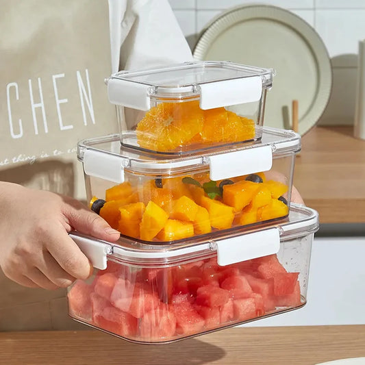 Livingandhome 3Pcs Transparent Stackable Bento Lunch Box Set