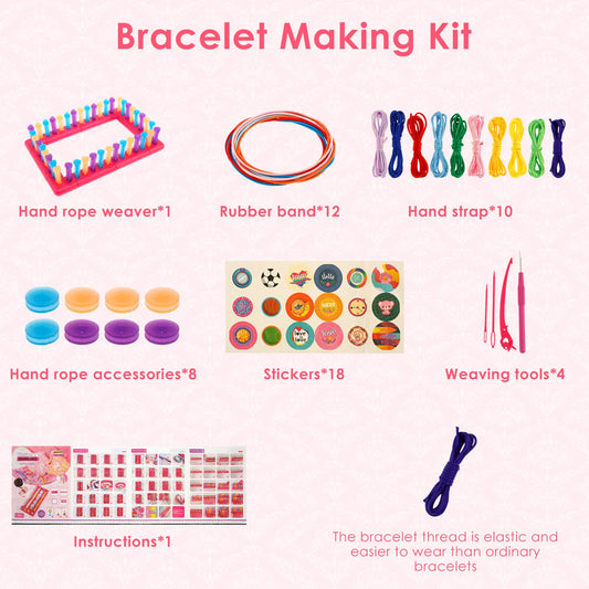 Bracelet Making Kit for Girls Colorful Elastic String Bracelet DIY Kit Lightweight DIY Thread Bracelet Kit Arts and Crafts Jewel