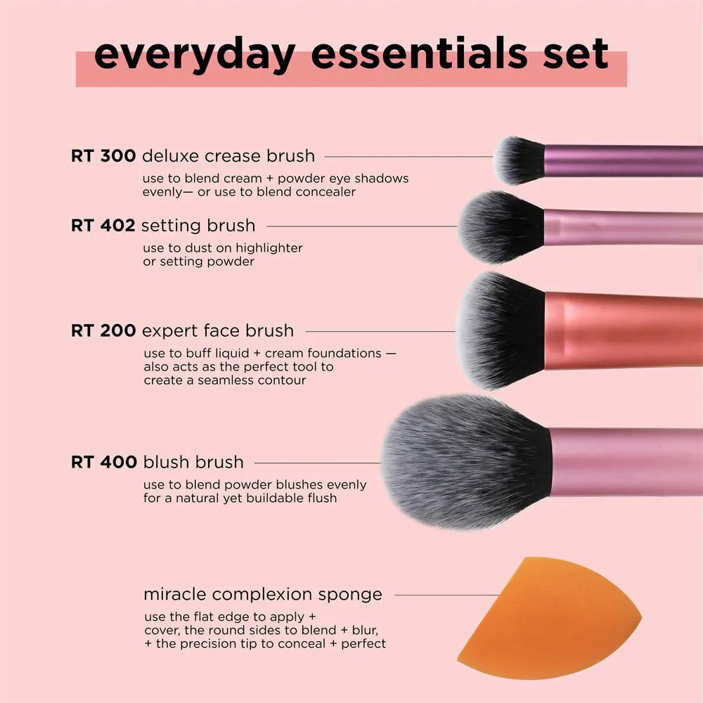 2024 Real Techniques Makeup Brushes Set Foundation Smooth Blender Sponges Puff