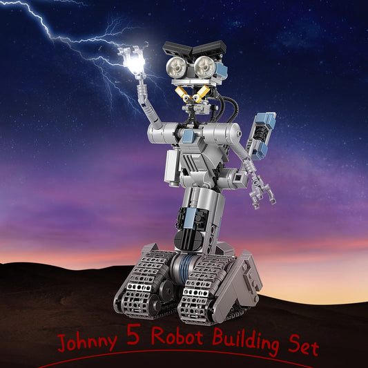 386PCS Upgrade Johnny 5 Robot Building Block Kit Movie Shorted Circuits Military Emotional Mecha Model Bricks Gift for Kid Adult