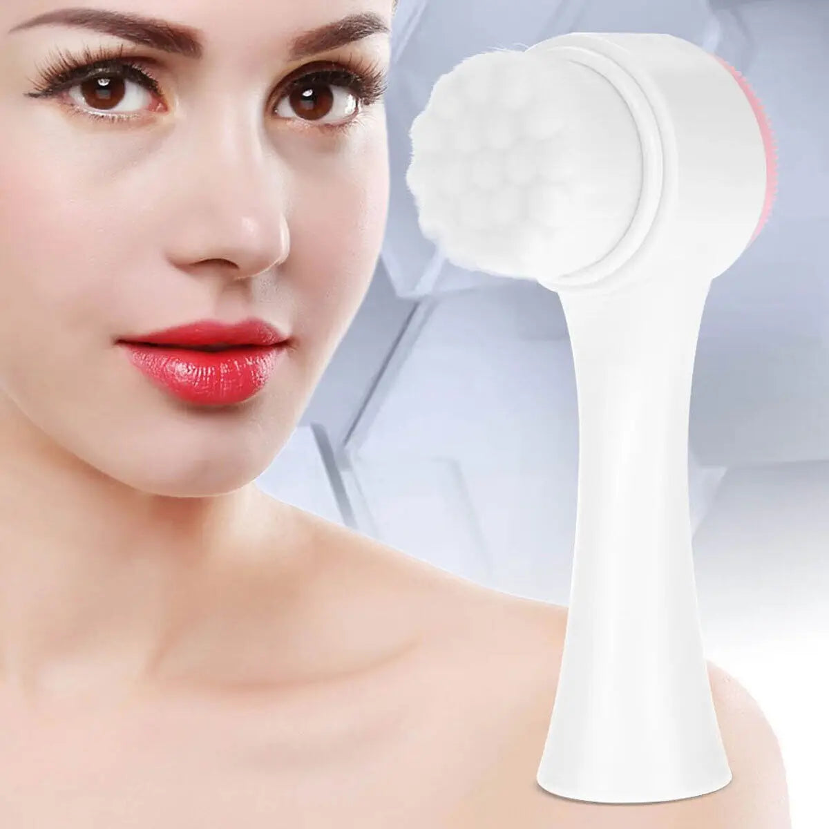 4 In 1 Facial Cleansing Brush, Mask Brush Silicone Face Scrubber
